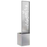 Produktbild för Trädgårds integritetsskärm Blommor Silver 32 x 32 x 150 cm