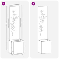 Produktbild för Trädgårds integritetsskärm Blommor Silver 32 x 32 x 150 cm