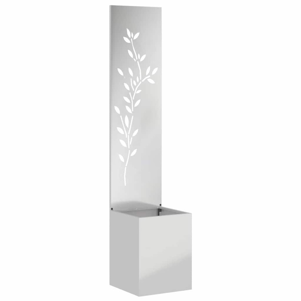 Produktbild för Trädgårds integritetsskärm Blommor Silver 32 x 32 x 150 cm