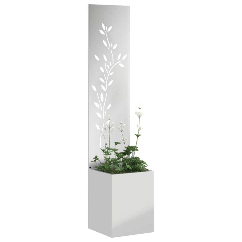 Produktbild för Trädgårds integritetsskärm Blommor Silver 32 x 32 x 150 cm