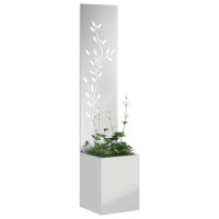 Produktbild för Trädgårds integritetsskärm Blommor Silver 32 x 32 x 150 cm