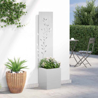 Produktbild för Trädgårds integritetsskärm Blommor Silver 32 x 32 x 150 cm
