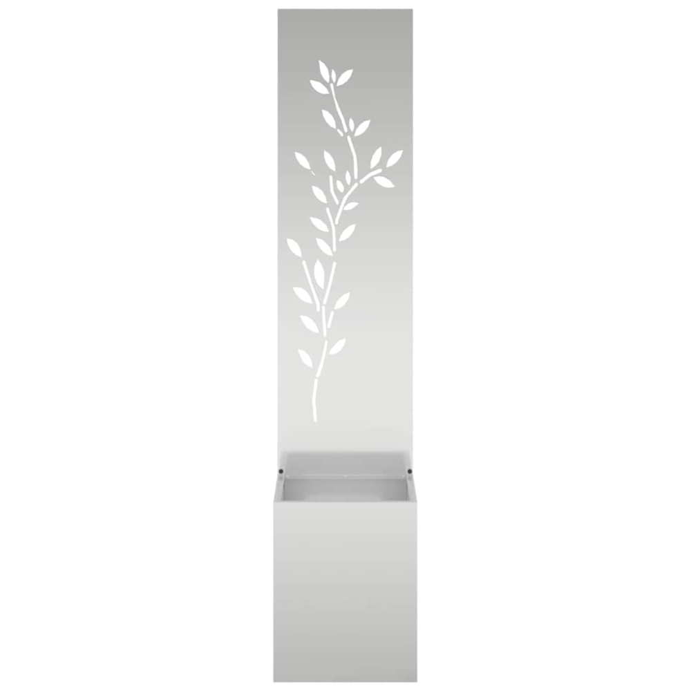 Produktbild för Trädgårds integritetsskärm Blommor Silver 32 x 32 x 150 cm