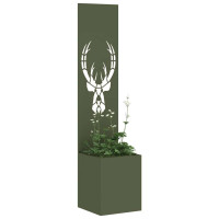 Produktbild för Trädgårds integritetsskärm Djurtryck Olivgrön 32 x 32 x 150 cm