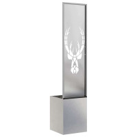 Produktbild för Trädgårds integritetsskärm Djurtryck Silver 32 x 32 x 150 cm