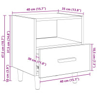 Produktbild för Nattduksbord Artisan Ek 40 x 35 x 47 cm Konstruerat trä
