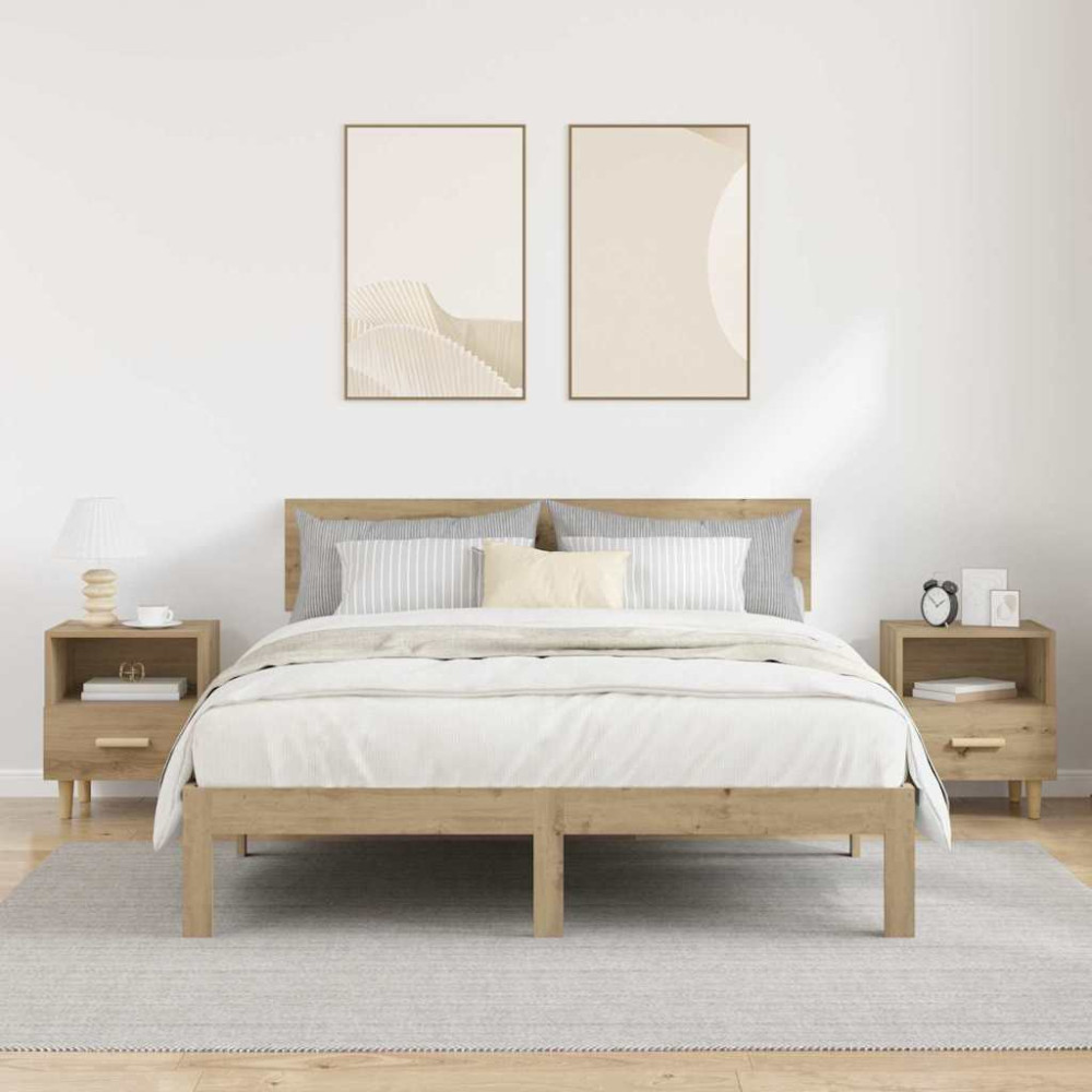 Produktbild för Nattduksbord 2 pcs Artisan Ek 40 x 35 x 47 cm Konstruerat trä