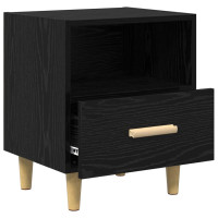 Produktbild för Nattduksbord 2 pcs Svart Ek 40 x 35 x 47 cm Konstruerat trä