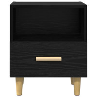 Produktbild för Nattduksbord 2 pcs Svart Ek 40 x 35 x 47 cm Konstruerat trä