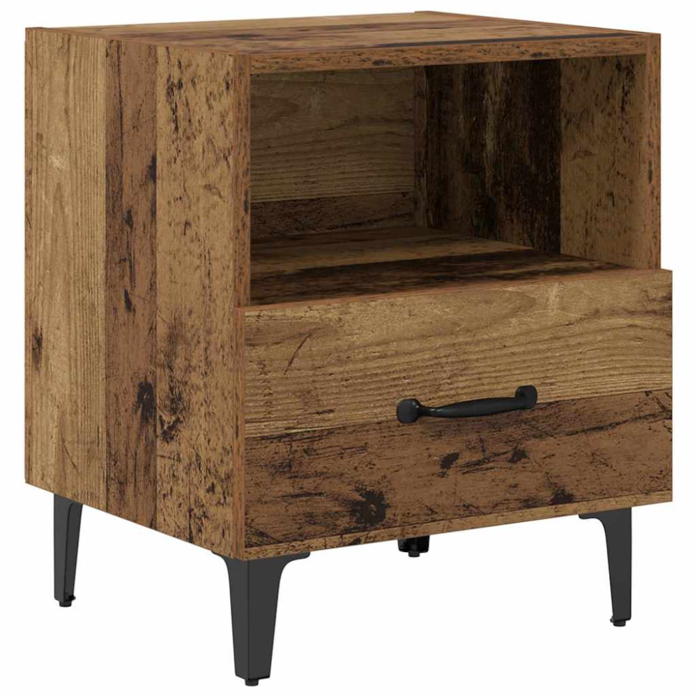 Produktbild för Nattduksbord Gammalt trä 40 x 35 x 47,5 cm Konstruerat trä