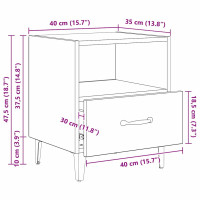 Produktbild för Nattduksbord Artisan Ek 40 x 35 x 47,5 cm Konstruerat trä