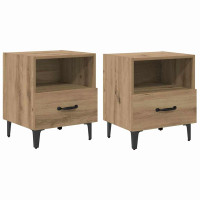 Produktbild för Nattduksbord 2 pcs Artisan Ek 40 x 35 x 47,5 cm Konstruerat trä