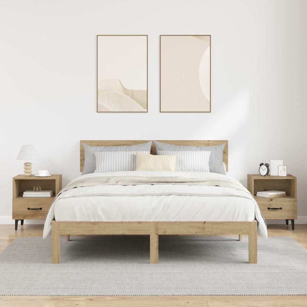 Produktbild för Nattduksbord 2 pcs Artisan Ek 40 x 35 x 47,5 cm Konstruerat trä