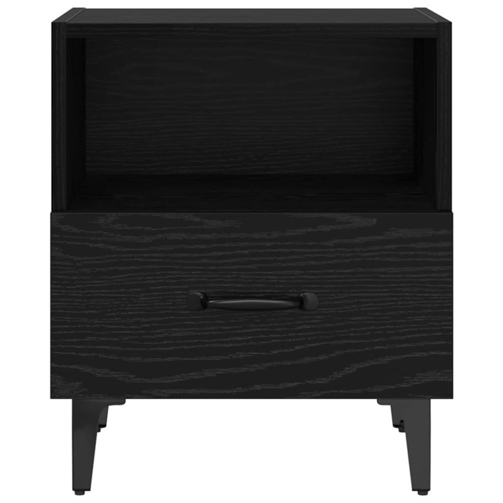 Produktbild för Nattduksbord Svart ek 40 x 35 x 47.5 cm Konstruerat trä