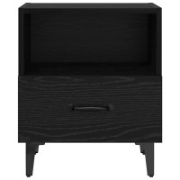 Produktbild för Nattduksbord Svart ek 40 x 35 x 47.5 cm Konstruerat trä