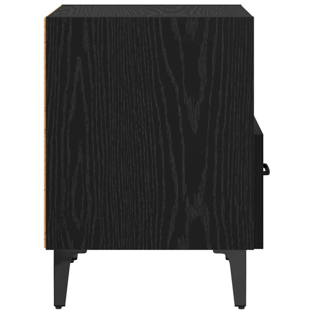 Produktbild för Nattduksbord Svart ek 40 x 35 x 47.5 cm Konstruerat trä