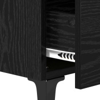 Produktbild för Nattduksbord Svart ek 40 x 35 x 47.5 cm Konstruerat trä