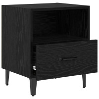 Produktbild för Nattduksbord 2 pcs Svart ek 40 x 35 x 47.5 cm Konstruerat trä