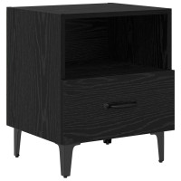 Produktbild för Nattduksbord 2 pcs Svart ek 40 x 35 x 47.5 cm Konstruerat trä