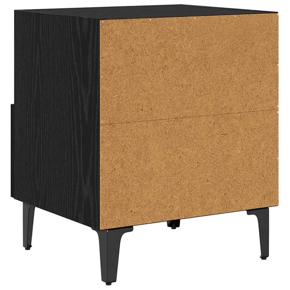 Produktbild för Nattduksbord 2 pcs Svart ek 40 x 35 x 47.5 cm Konstruerat trä
