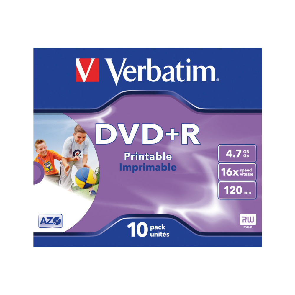 Produktbild för Verbatim DataLifePlus - DVD+R x 10 - 4.7 GB - lagringsmedier