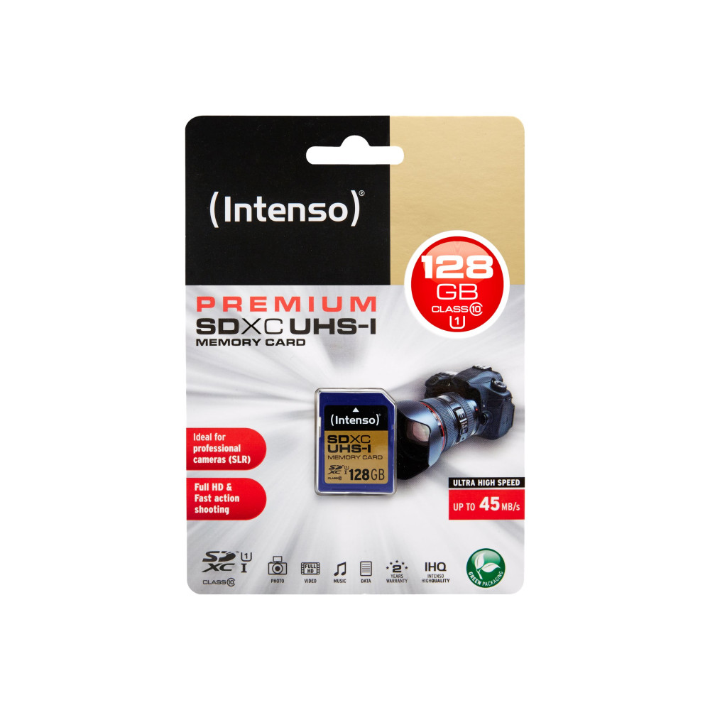 Produktbild för Intenso Premium - flash-minneskort - 128 GB - SDXC UHS-I