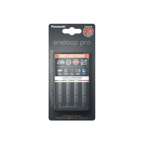 Panasonic Panasonic eneloop pro smart & quick K-KJ55HCD40E batteriladdare - 4 x AA-typ - NiMH