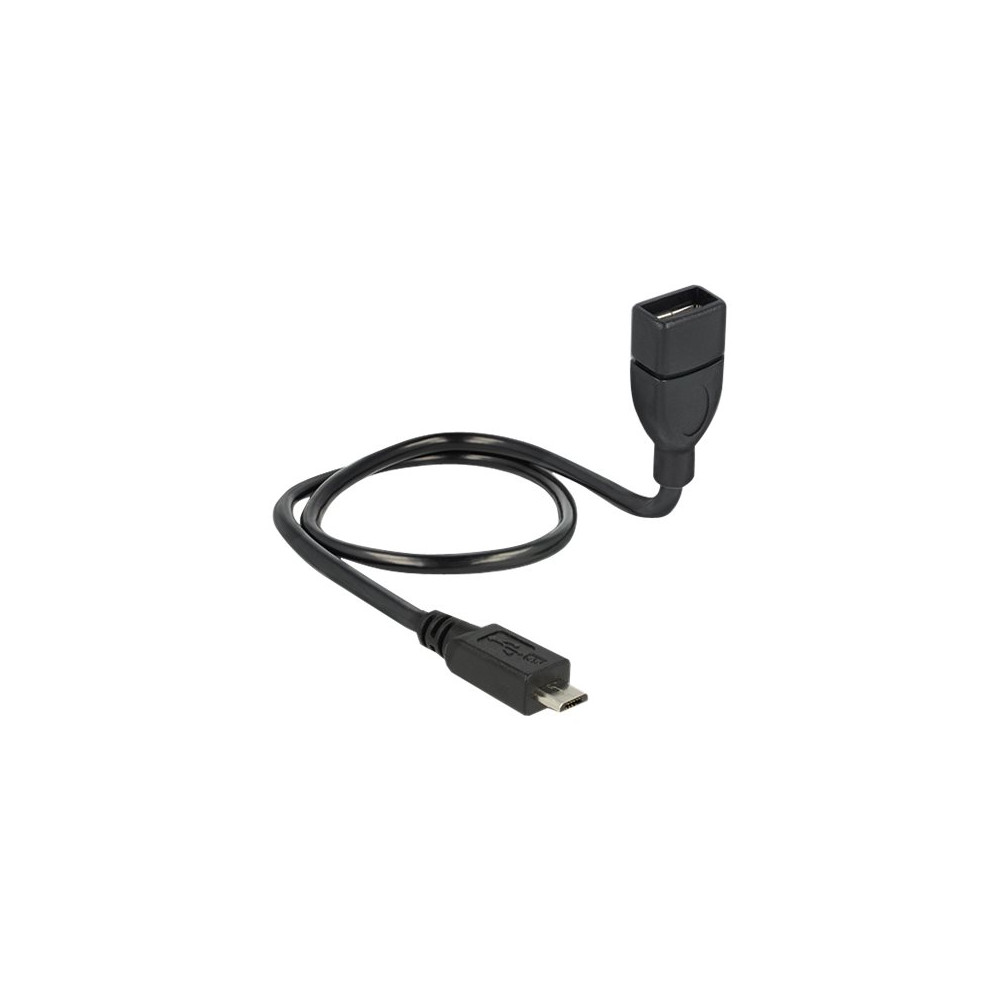 Produktbild för Delock OTG ShapeCable - USB-förlängningskabel - USB till mikro-USB typ B - 50 cm
