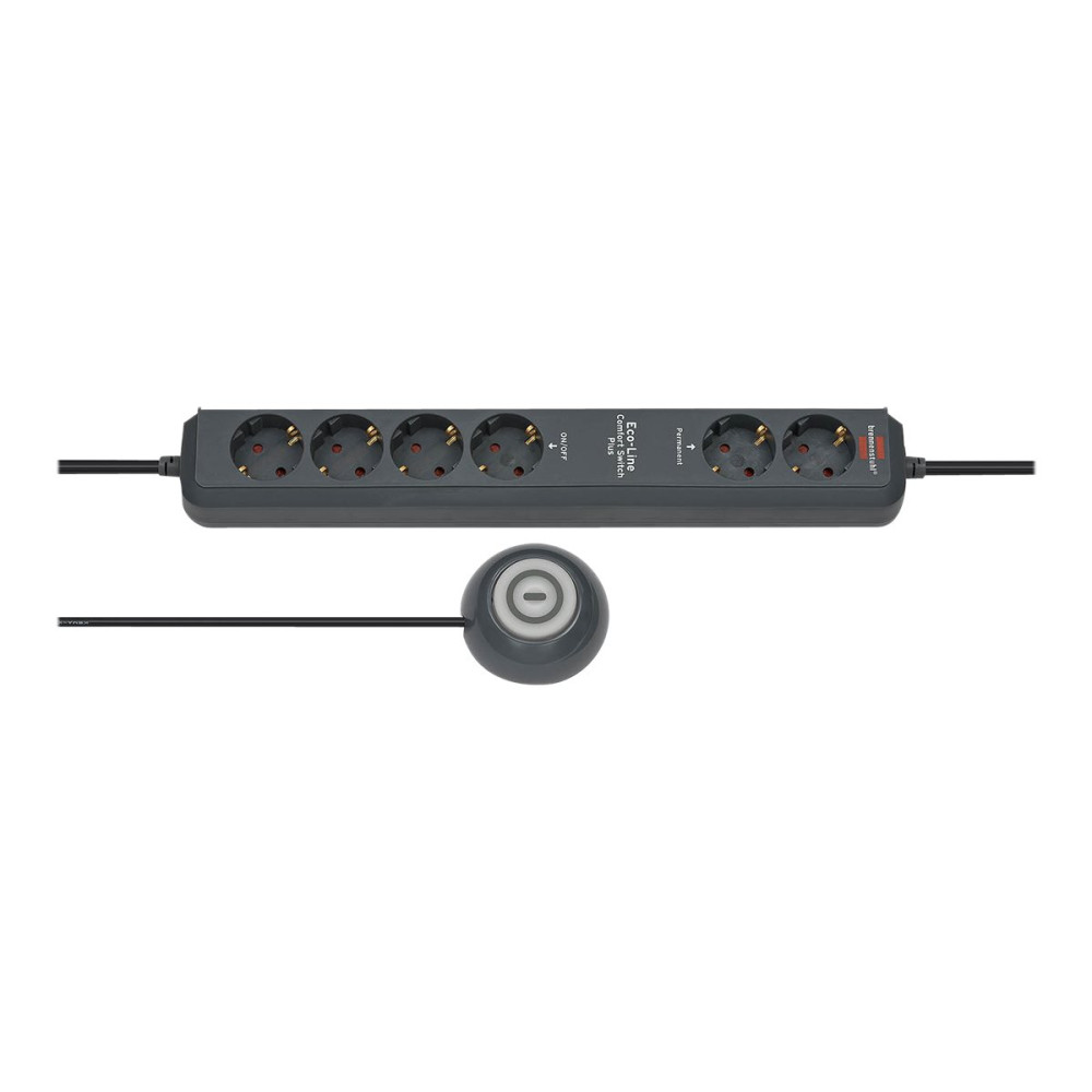Produktbild för brennenstuhl Eco-Line Extension Socket Comfort Switch Plus EL CSP 24 6-way 1,5m H05VV-F 3G1,5 2 permanent, 4 switchable - effektband