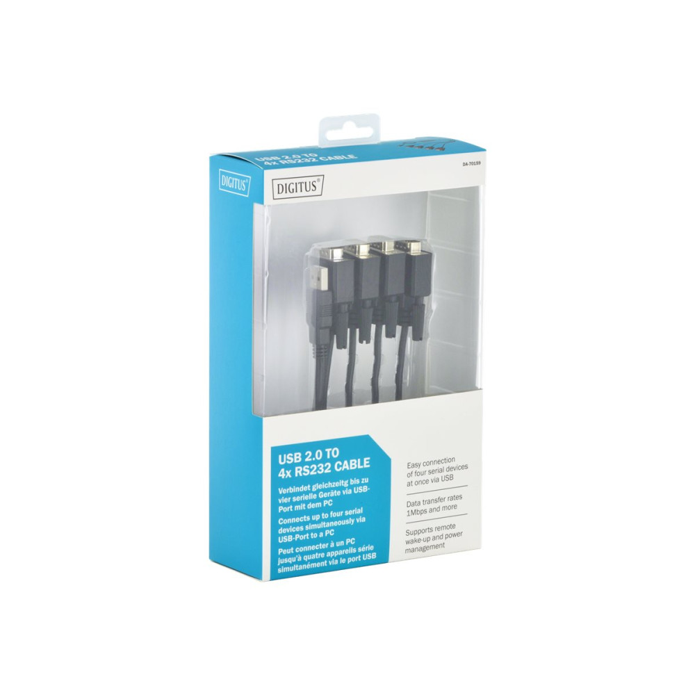 Produktbild för DIGITUS DA-70159 - seriell adapter - USB - RS-232 x 4