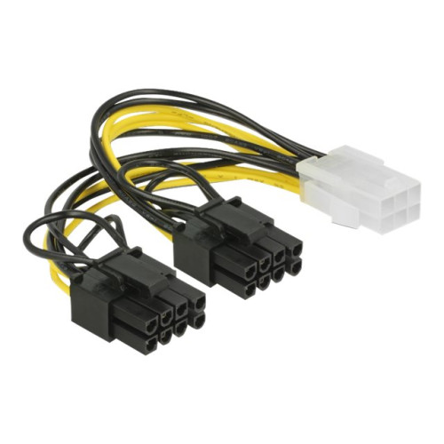 DeLOCK Delock - strömkabel - 6-stifts PCIe-ström till 8-stifts PCIe-ström (6+2) - 15 cm