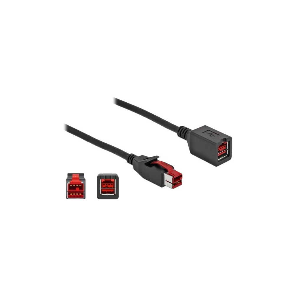 Produktbild för Delock - PoweredUSB förlängningskabel - USB PlusPower (24 V) till USB PlusPower (24 V) - 2 m
