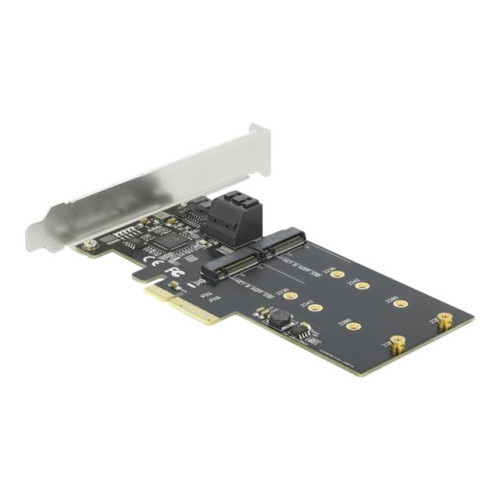 DeLOCK 3 port SATA and 2 slot M.2 Key B PCI Express x4 Card - Low Profile Form Factor - kontrollerkort - M.2 Card / SATA 6Gb/s - PCIe 3.0 x4 - Övrigt