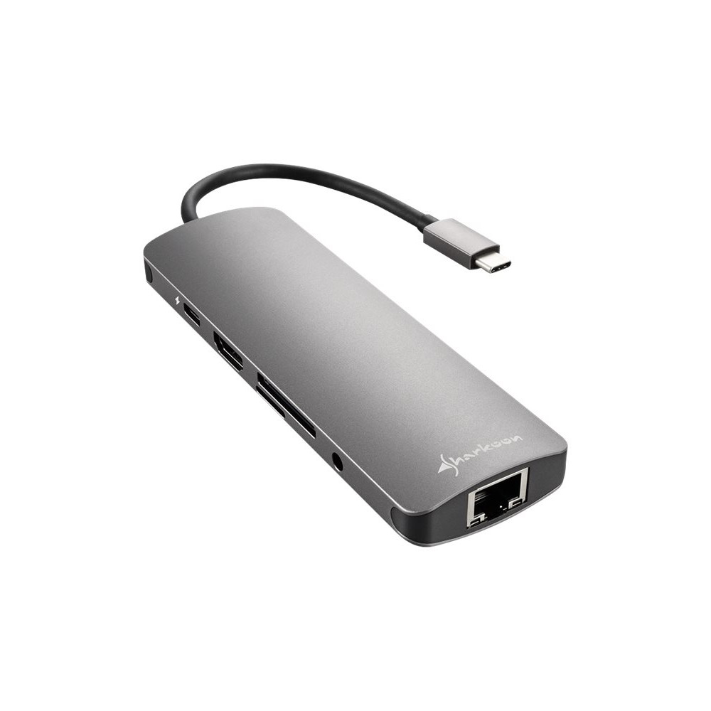 Produktbild för Sharkoon USB 3.0 Type C Combo Adapter - dockningsstation - USB-C - HDMI - 10Mb LAN