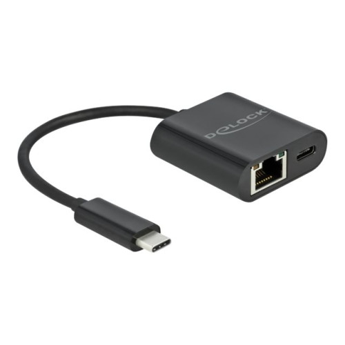 DeLOCK - nätverksadapter - USB-C 3.2 Gen 1 - Gigabit Ethernet x 1 + USB-C (endast ström) x 1 - Övrigt inom nätverksprodukter