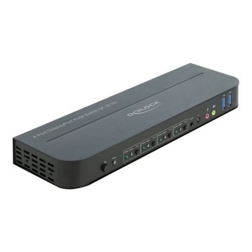DeLOCK Delock DisplayPort 1.4 KVM Switch 8K 30 Hz with USB 3.0 and Audio - omkopplare för tangentbord/video/mus/ljud/USB - 4 portar