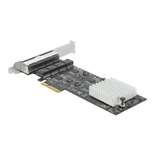 DeLOCK Delock - nätverksadapter - PCIe 2.1 x4 - 10M/100M/1G/2.5 Gigabit Ethernet x 4