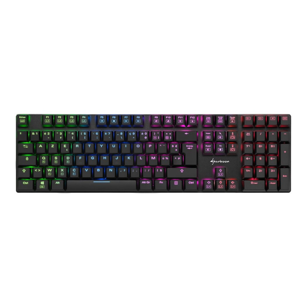 Produktbild för Sharkoon PureWriter RGB - tangentbord - fransk - svart Inmatningsenhet