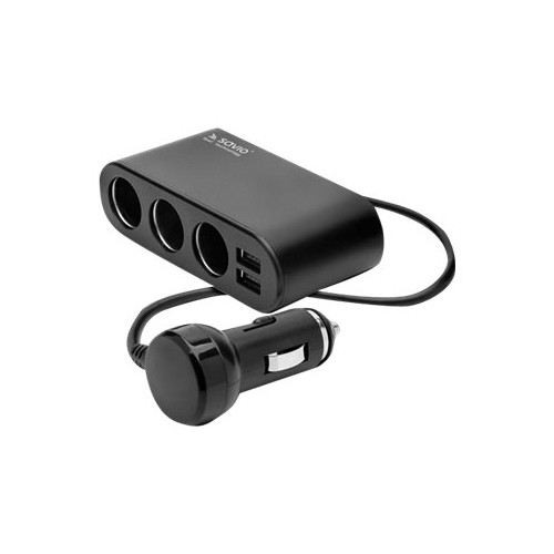 SAVIO SAVIO SA-024 strömadapter för bil - 2 x USB, 3 x bilens cigarettändare - 120 watt