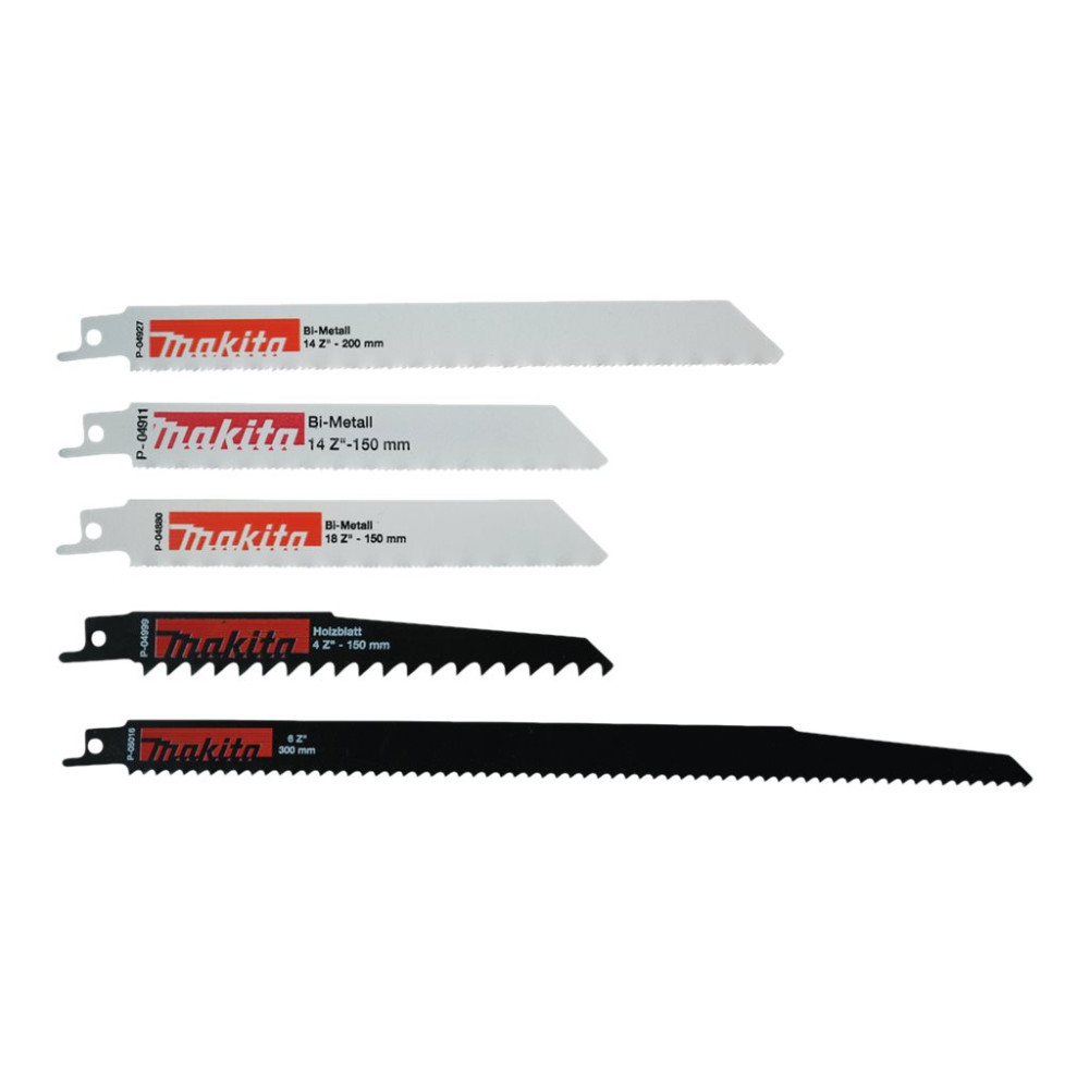 Produktbild för Makita saber saw blade set - för trä, mild steel - 5 delar