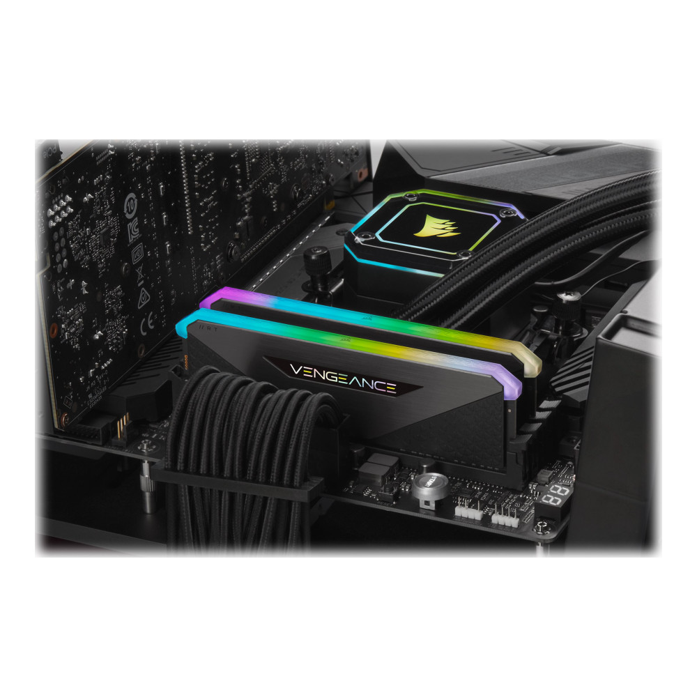 Produktbild för CORSAIR Vengeance RGB RT - DDR4 - sats - 16 GB: 2 x 8 GB - DIMM 288-pin / PC4-25600 - ej buffrad
