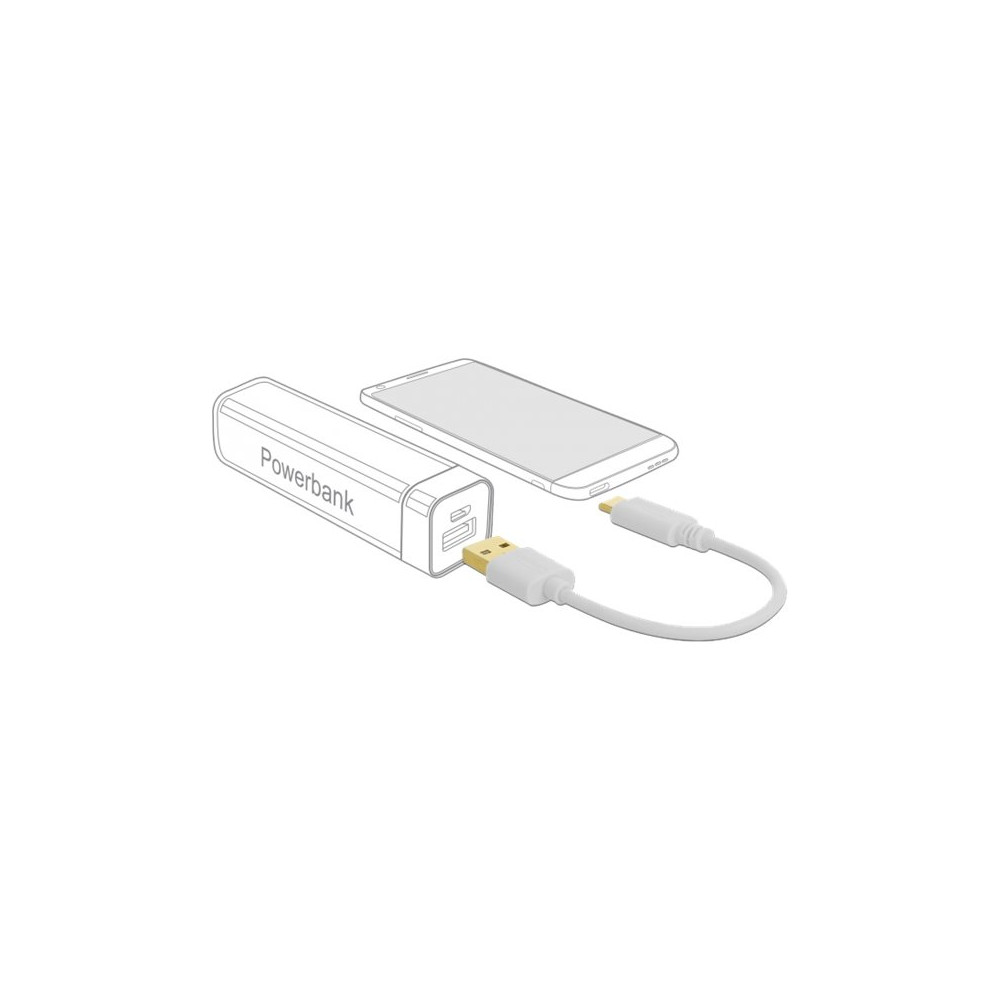 Produktbild för Delock - USB typ C-kabel - USB (endast ström) till USB-C (enbart ström) - 15 cm