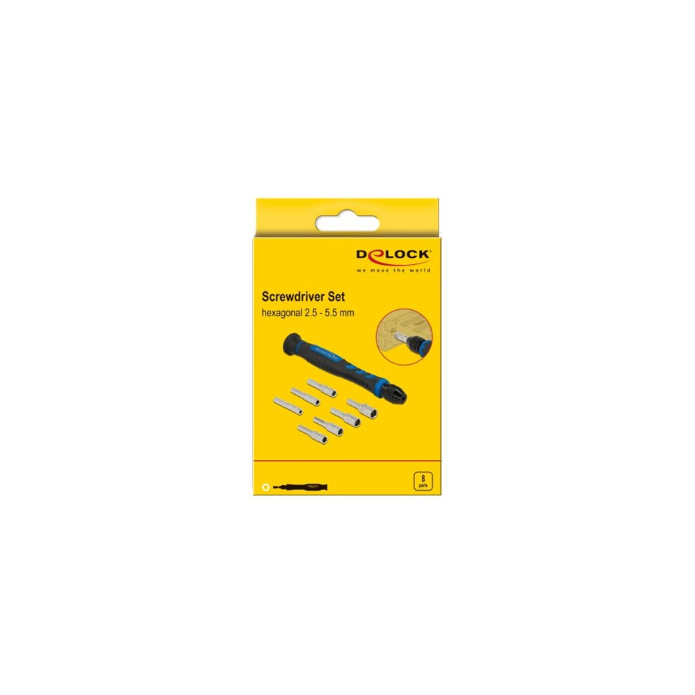 Produktbild för Delock - screwdriver handle with socket set - 8 delar