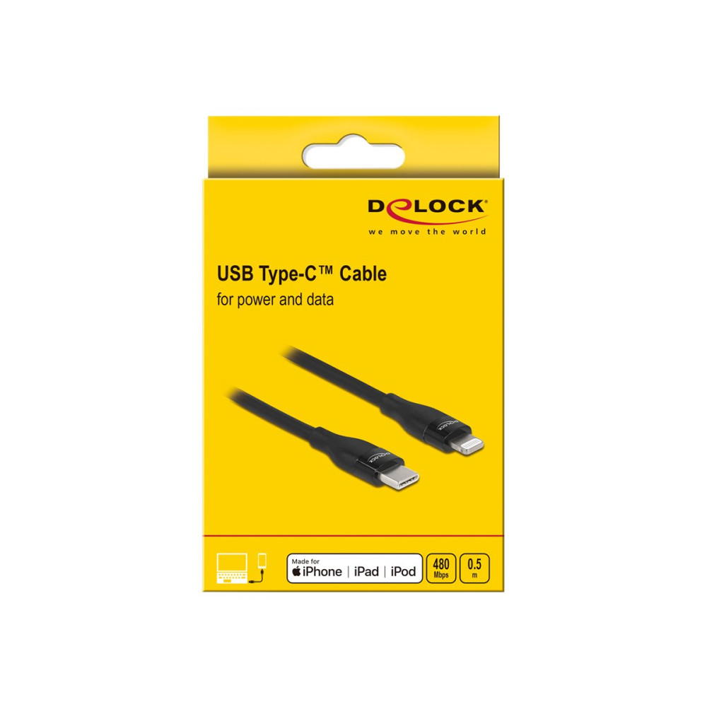 Produktbild för Delock Lightning-kabel - 50 cm