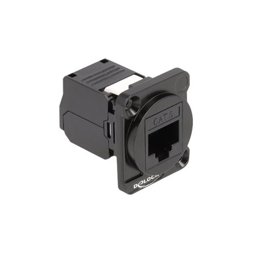 DeLOCK Delock D-Type - network socket mechanism - 1 nätverksuttag - svart
