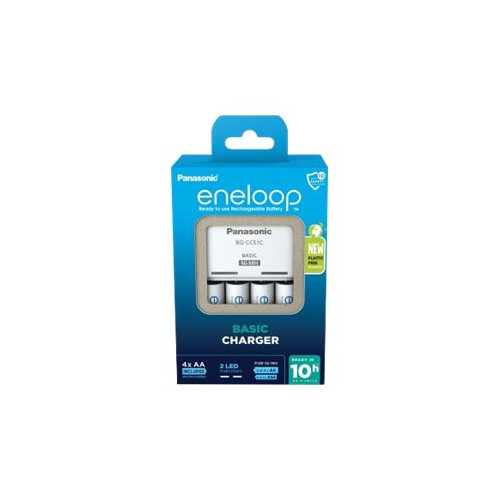 Panasonic Panasonic eneloop Basic BQ-CC51 batteriladdare - 4 x AA-typ - NiMH - Eurokontakt