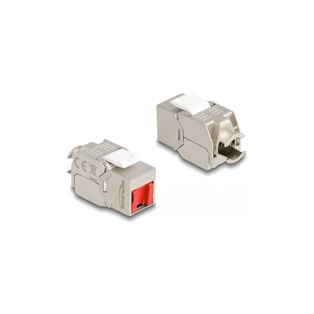 Produktbild för Delock keystone module - vit, silver, röd