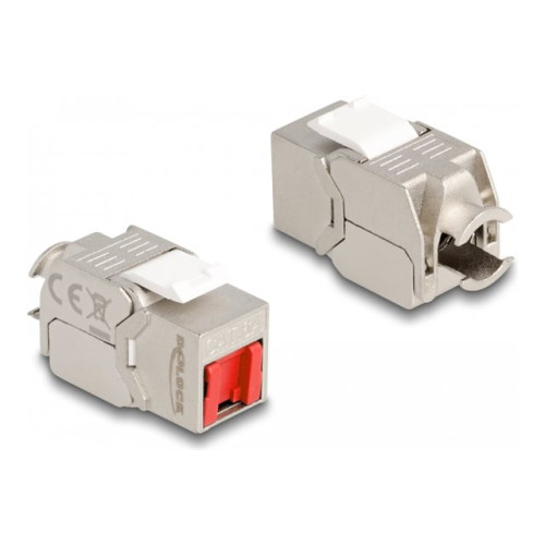 DeLOCK Delock keystone module - vit, silver, röd