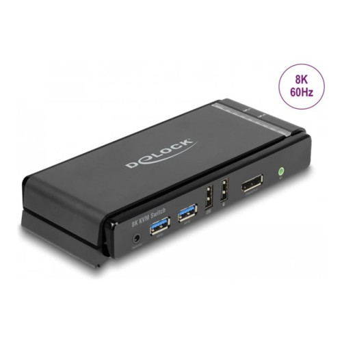 DeLOCK Delock - omkopplare för tangentbord/video/mus/ljud/USB - DisplayPort 1.4 KVM Switch 8K 60 Hz with USB 5 Gbps and Audio