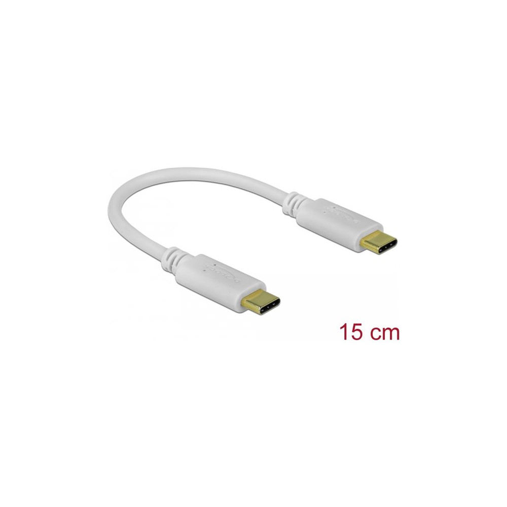 Produktbild för Delock - USB typ C-kabel - 24 pin USB-C till 24 pin USB-C - 15 cm